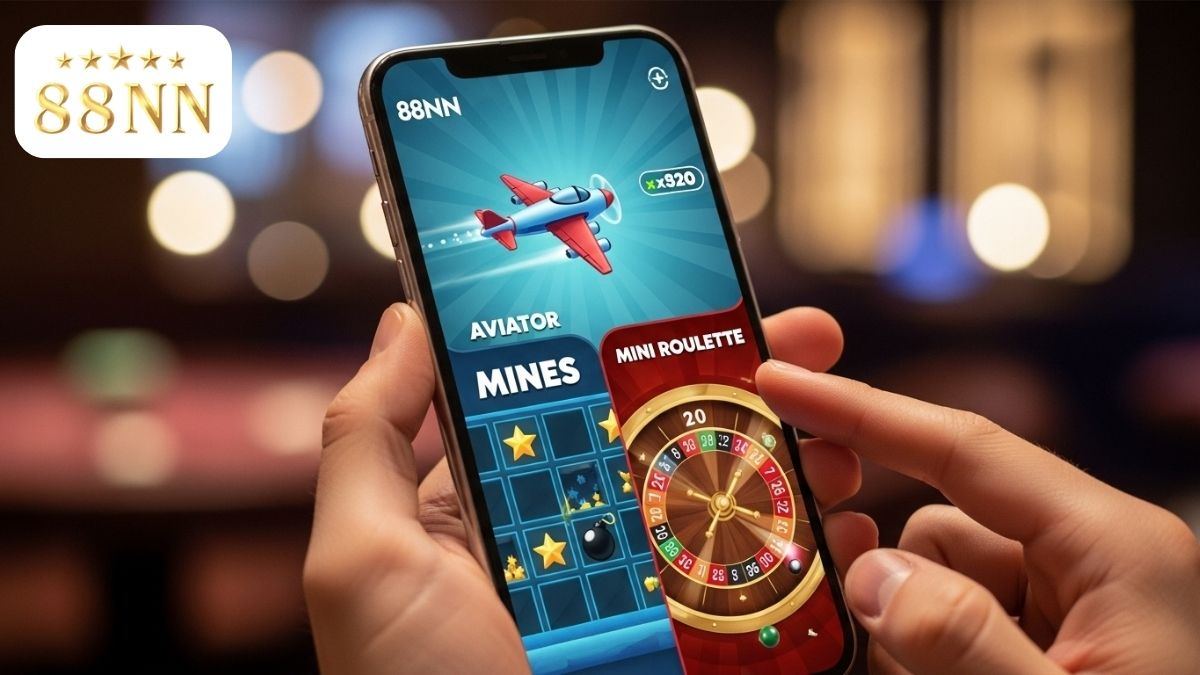 Trải nghiệm thế giới Turbo Games (Mines, HiLo, Roulette) từ Spribe mượt mà ngay trên di động. Giải trí đỉnh cao, mọi lúc mọi nơi cùng 88NN